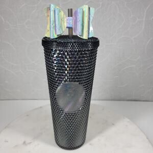 Starbucks Black Iridescent Studded Tumbler‎ Venti 24oz Gray Straw Fall 2020